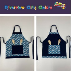 Apron Reversible - Duck Egg Blue Chooks / Navy Apron Reversible - Duck Egg Blue Chooks / Navy